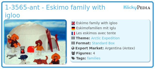 Playmobil 1-3565-ant - Eskimo family with igloo