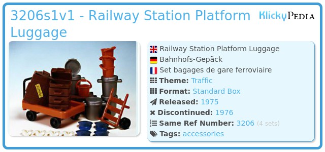 Playmobil 3206s1v1 - Railway Station Platform Luggage