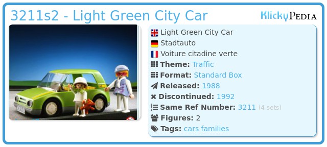 Playmobil 3211s2 - Light Green City Car