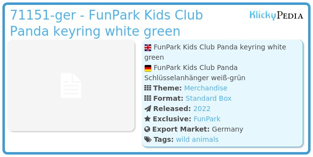 Playmobil 71151-ger - FunPark Kids Club Panda keyring white green