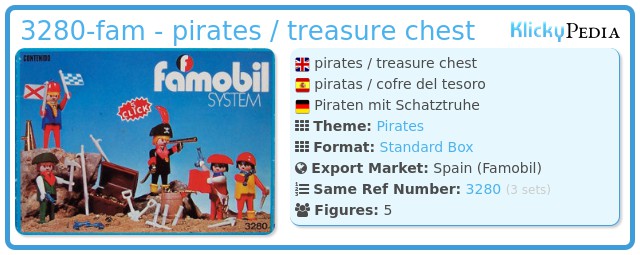 Playmobil 3280-fam - pirates / treasure chest
