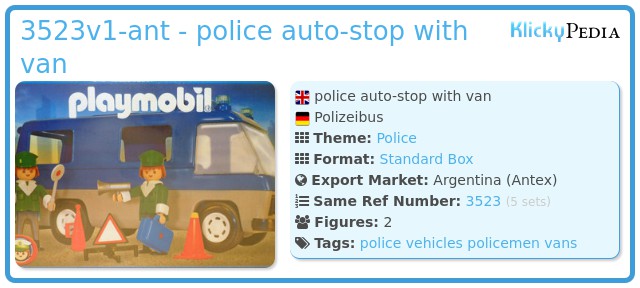 Playmobil 3523v1-ant - police auto-stop with van