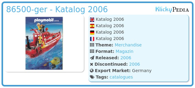 Playmobil 86500-ger - Katalog 2006