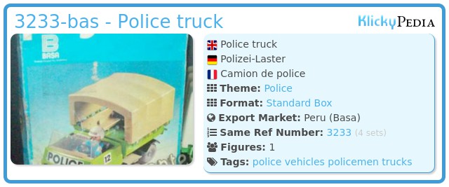 Playmobil 3233-bas - Police truck
