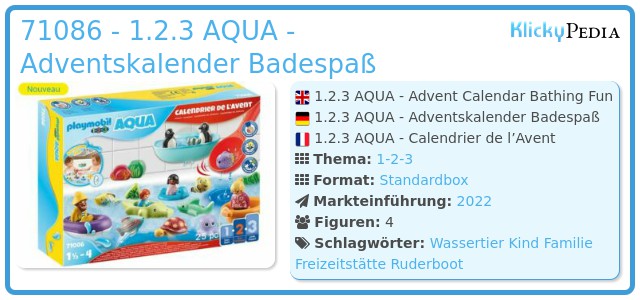 Playmobil 71086 - 1.2.3 AQUA - Adventskalender Badespaß