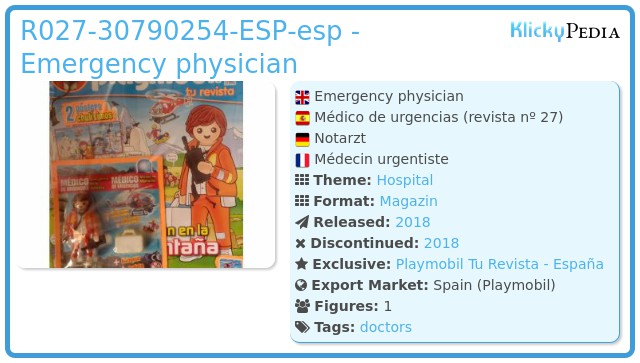 Playmobil R027-30790254-ESP - Emergency physician