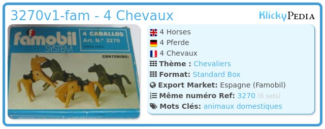 Playmobil 3270v1-fam - 4 Chevaux
