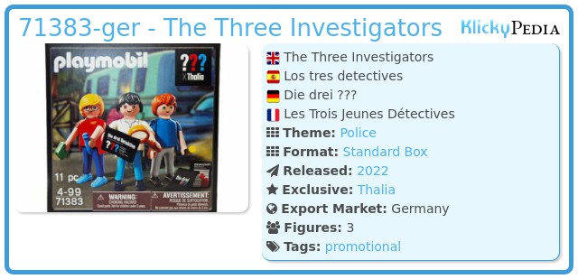 Playmobil 71383-ger - The Three Investigators