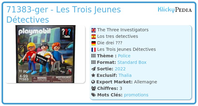 Playmobil 71383-ger - Les Trois Jeunes Détectives