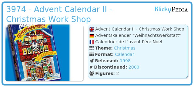 Playmobil 3974 - Advent Calendar II - Christmas Work Shop