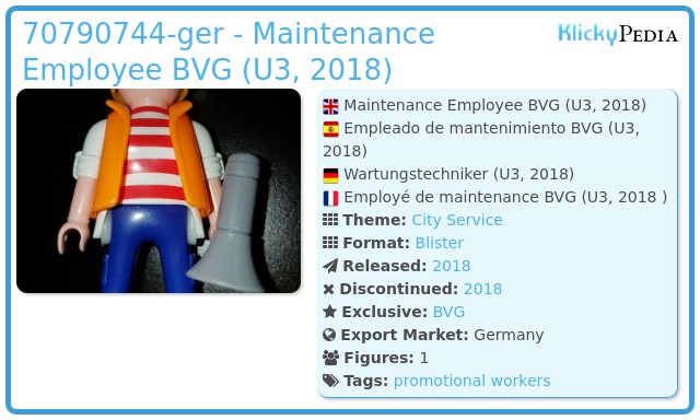 Playmobil 0000-ger - Maintenance Employee BVG (U3, 2018)