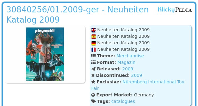 Playmobil 30840256/01.2009-ger - Neuheiten Katalog 2009