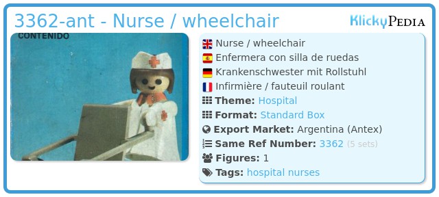 Playmobil 3362-ant - Nurse / wheelchair