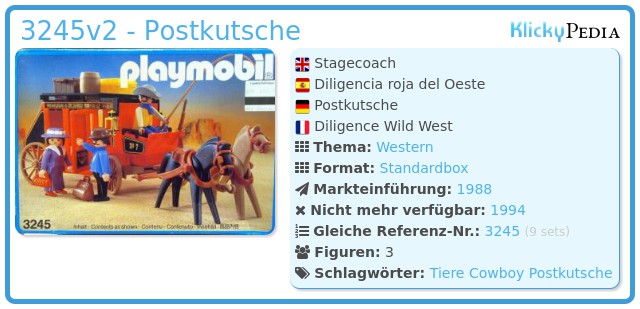 Playmobil 3245v2 - Postkutsche