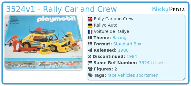 Playmobil 3524v1 - Rally Car and Crew