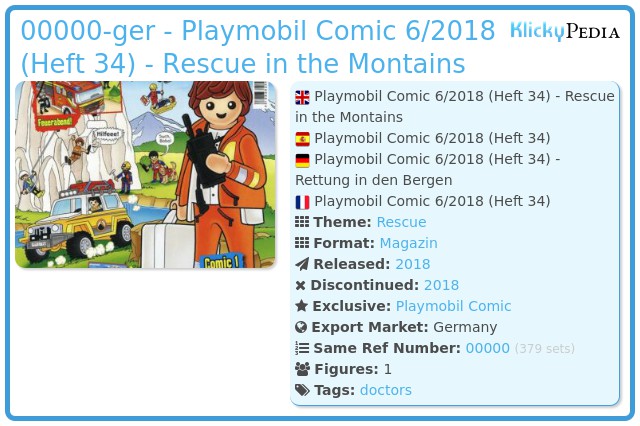 Playmobil 00000-ger - Playmobil Comic 6/2018 (Heft 34) - Rescue in the Montains