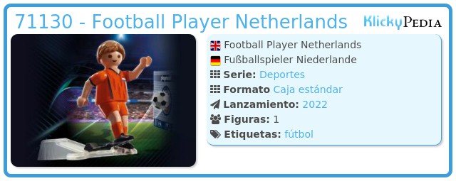Playmobil 71130 - Football Player Netherlands