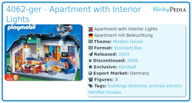 Playmobil 4062-ger - Apartment with Interior Lights