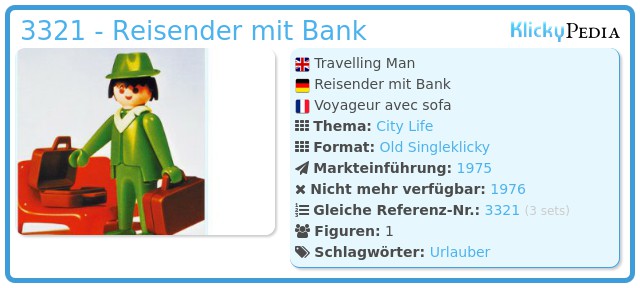 Playmobil 3321 - Reisender mit Bank