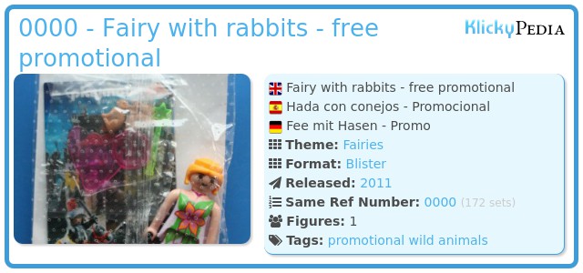 Playmobil 0000 - Fairy with rabbits - free promotional