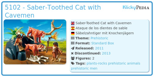 Playmobil 5102 - Saber-Toothed Cat with Cavemen