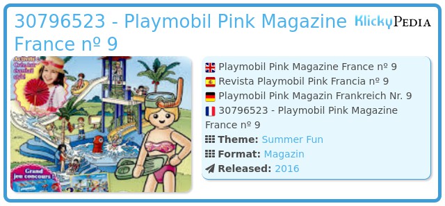 Playmobil 30796523 - Playmobil Pink Magazine France nº 9