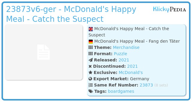 Playmobil 23873v6-ger - McDonald's Happy Meal - Catch the Suspect