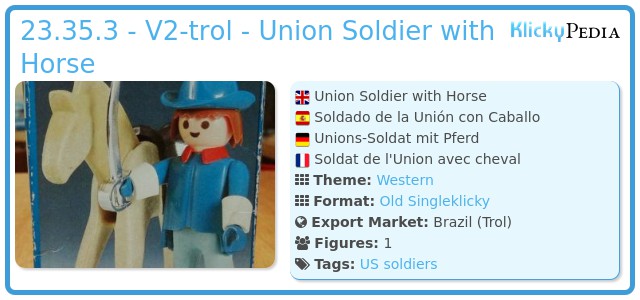 Playmobil 23.35.3 - V2-trol - Union Soldier with Horse