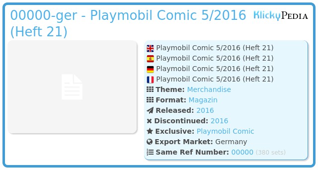 Playmobil 00000-ger - Playmobil Comic 5/2016 (Heft 21)