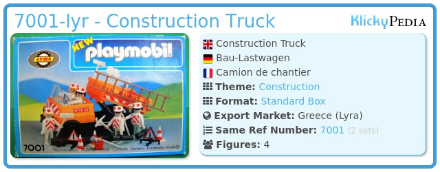 Playmobil 7001-lyr - Construction Truck