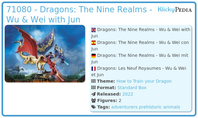 Playmobil 71080 - Dragons: The Nine Realms - Wu & Wei with Jun