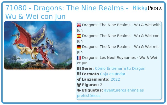 Playmobil 71080 - Dragons: The Nine Realms - Wu & Wei con Jun