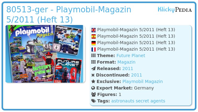 Playmobil 80513-ger - Playmobil-Magazin 5/2011 (Heft 13)