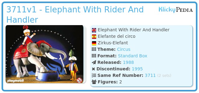 Playmobil 3711v1 - Elephant With Rider And Handler