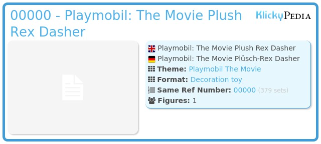 Playmobil 00000 - Playmobil: The Movie Plush Rex Dasher