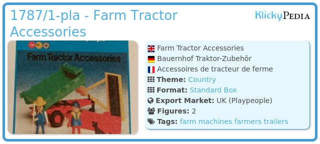 Playmobil 1787/1-pla - Farm Tractor Accessories