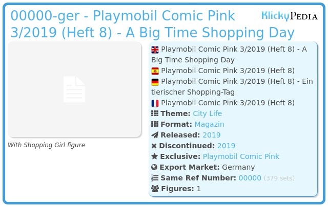 Playmobil 00000-ger - Playmobil Comic Pink 3/2019 (Heft 8) - A Big Time Shopping Day