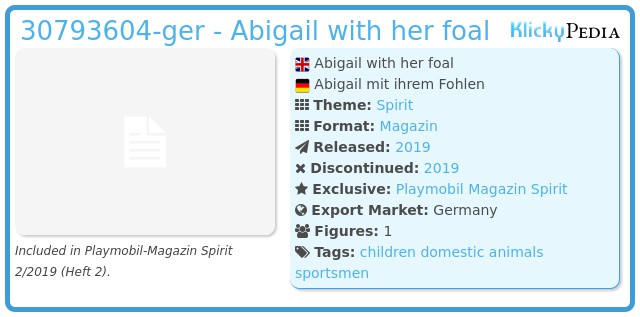 Playmobil 30793604-ger - Abigail with her foal