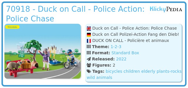 Playmobil 70918 - Duck on Call - Police Action: Police Chase