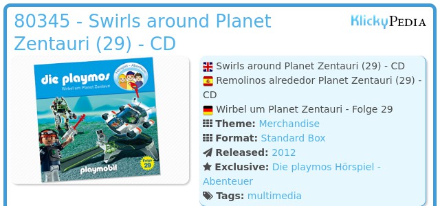 Playmobil 80345 - Swirls around Planet Zentauri (29) - CD
