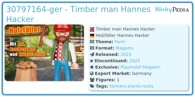 Playmobil 30797164-ger - Timber man Hannes Hacker
