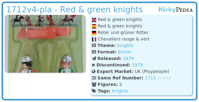 Playmobil 1712v4-pla - Red & green knights