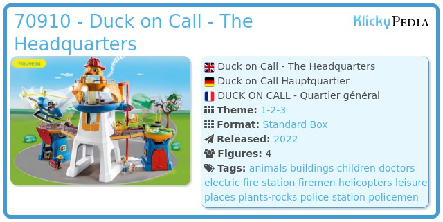 Playmobil 70910 - Duck on Call - The Headquarters