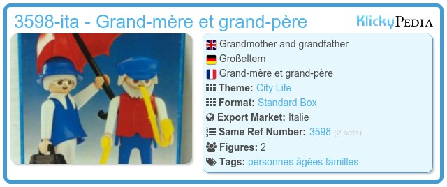 Playmobil 3598 - Couple de personnes âgées - vieux (vintage