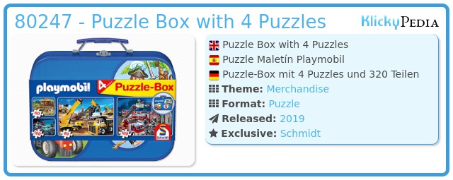 Playmobil 80247 - Puzzle Box with 4 Puzzles