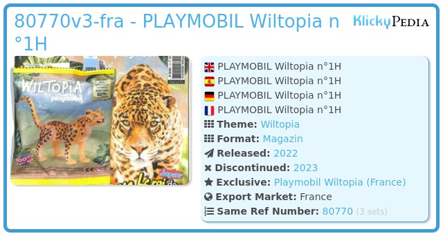 Playmobil 80770v3-fra - PLAYMOBIL Wiltopia n°1H