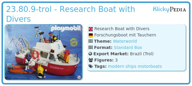 Playmobil 23.80.9-trol - Research Boat with Divers