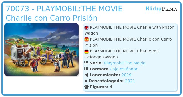 Playmobil 70073 - PLAYMOBIL:THE MOVIE Charlie con Carro Prisión