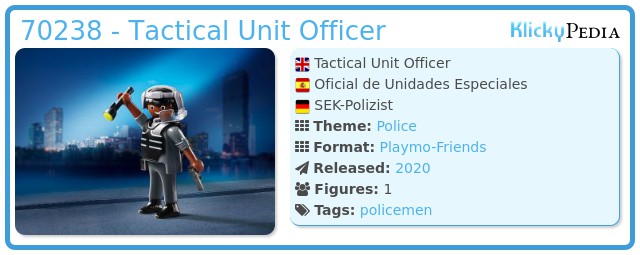 Playmobil 70238 - Tactical Unit Officer