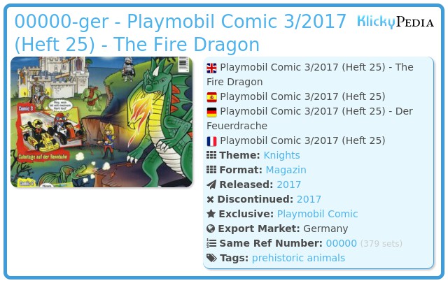 Playmobil 00000-ger - Playmobil Comic 3/2017 (Heft 25) - The Fire Dragon